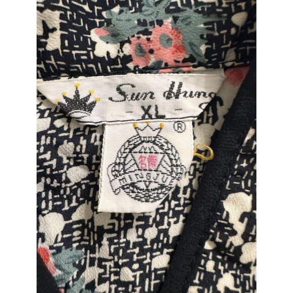 Vintage Rare 70s Sun Hung Top Women XL Frog Closure Asian Polynesian Hawaiian - Picture 5 of 12